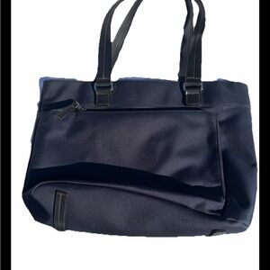 Nine West Fabric Shoulder Bag Large Navy Blue Tote Purse
